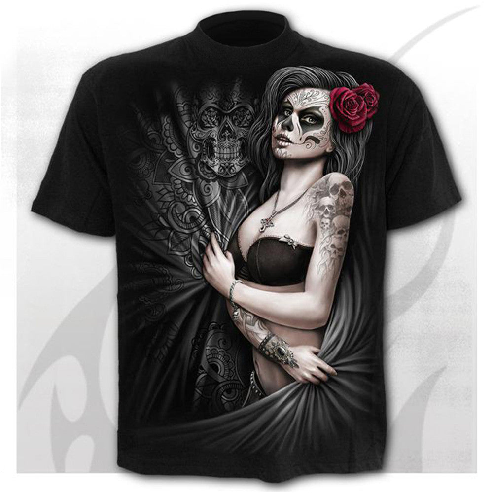 Trendy Horror Skull Short Sleeve T-shirt