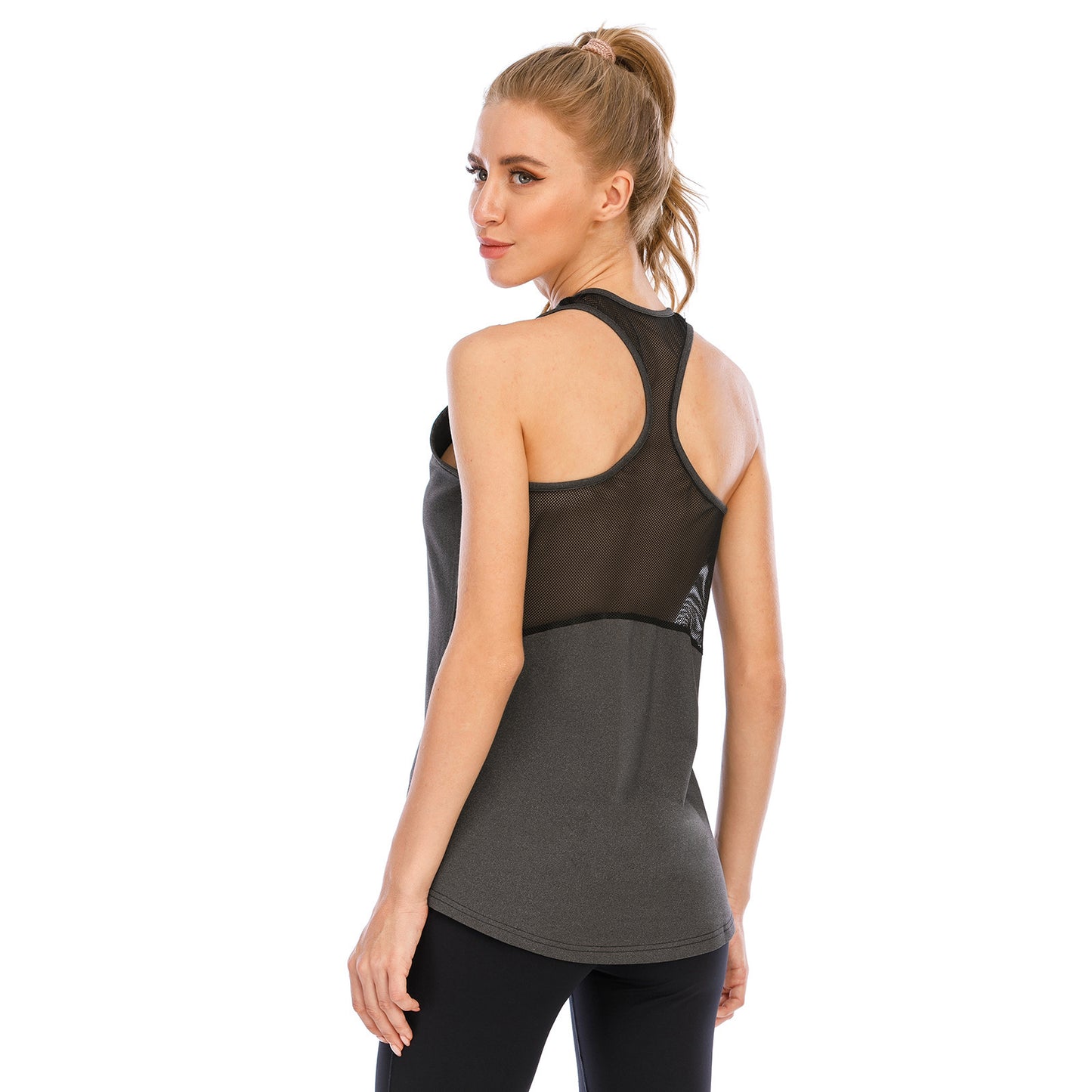 Sports Yoga Mesh Stitched Backless Training Vest