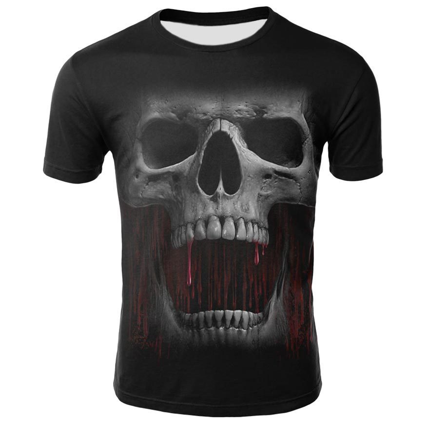 Smoking Skull 3d Digital Print T-shirt