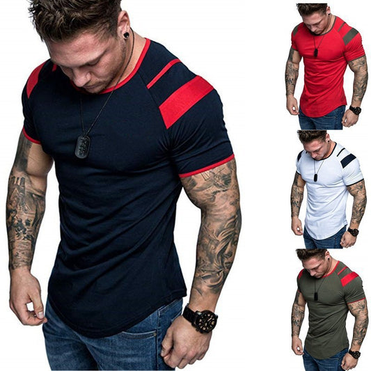 Men'S Light Version Of The Round Neck T-Shirt Spring Round Neck Cotton Sports Short Sleeves