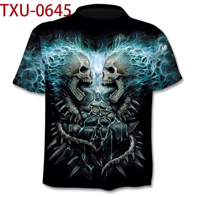 Personalized Street Skull T-shirt Short Sleeves