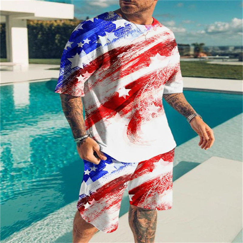 3D Digital Printing Men's Casual Two-piece Set