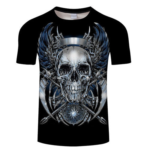 3D digital printed round neck short sleeve