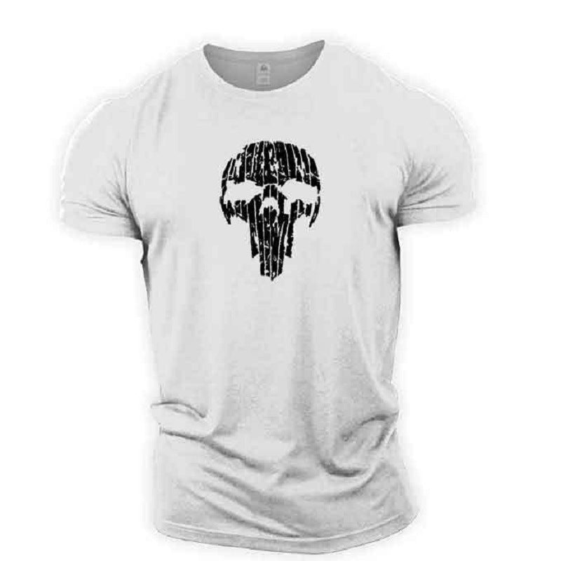 Sports Pure Cotton Exercise Casual Print Broken Skull