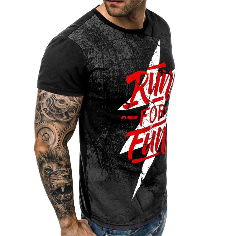 Men's casual printed short-sleeved T-shirt