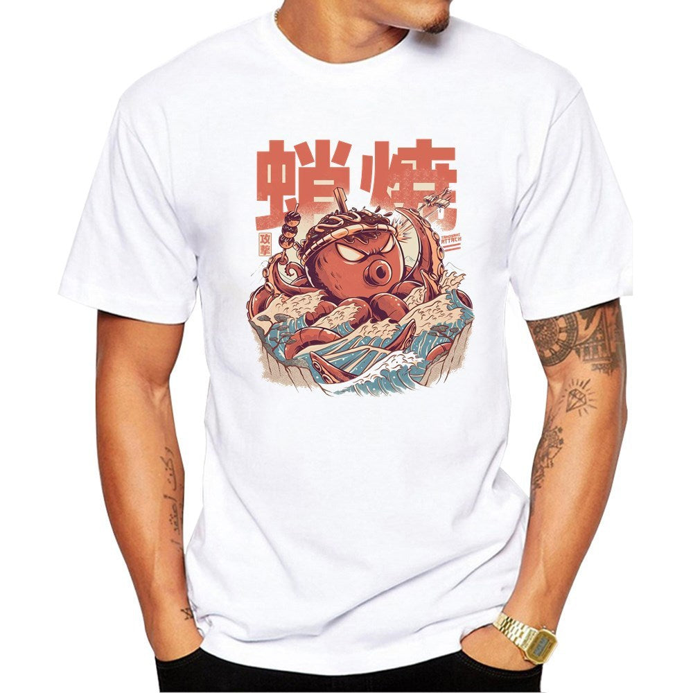 Grilled squid short sleeve men's T-shirt