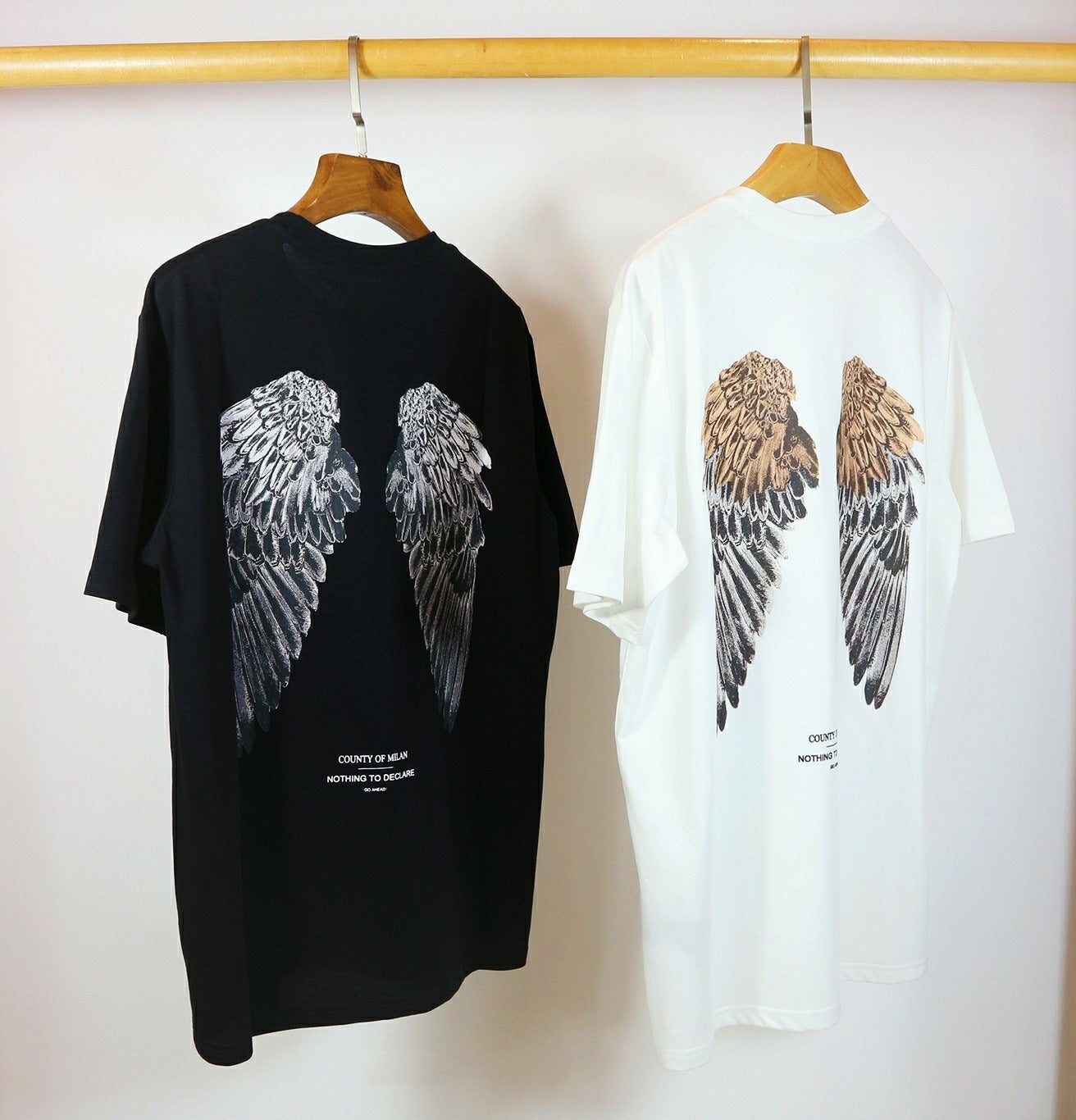 Back wing printed knitted T-shirt