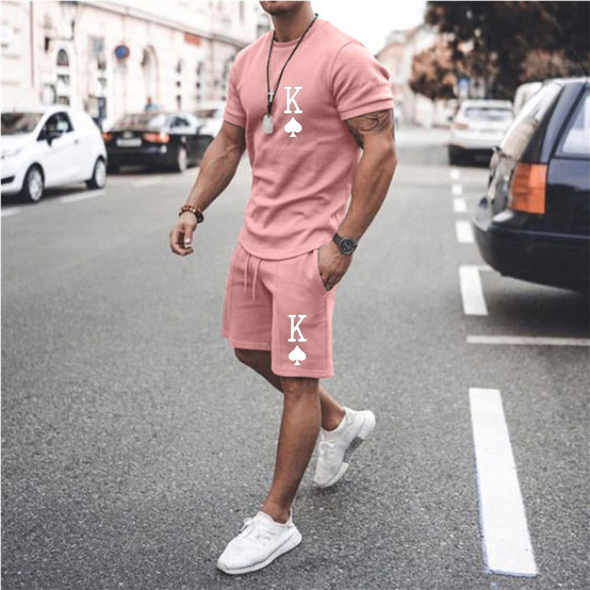 European And American Spring And Summer Men's Clothing Slim Fashion Casual Printing Suit