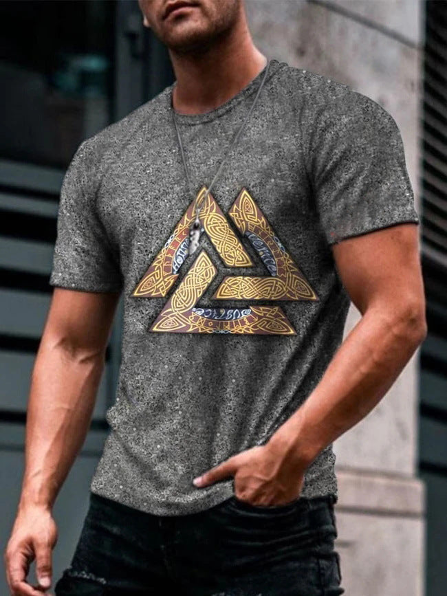 European And American Men's Youth Sports Plus Size 3D Printed Polyester T-shirt