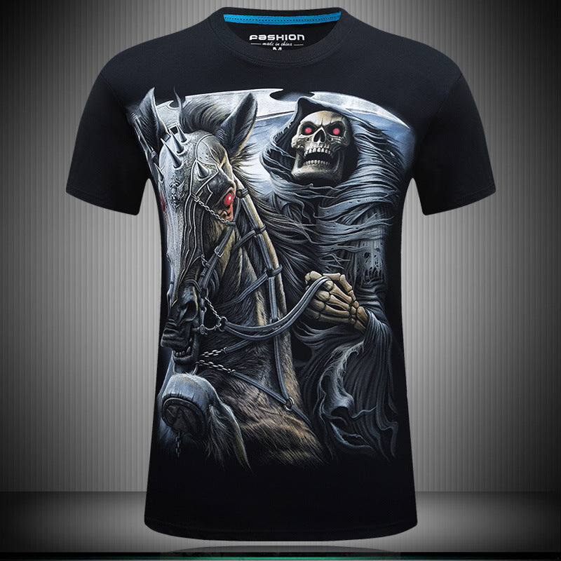 Men's 3D T-shirt round neck loose short sleeve