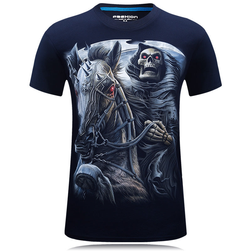 Men's 3D T-shirt round neck loose short sleeve