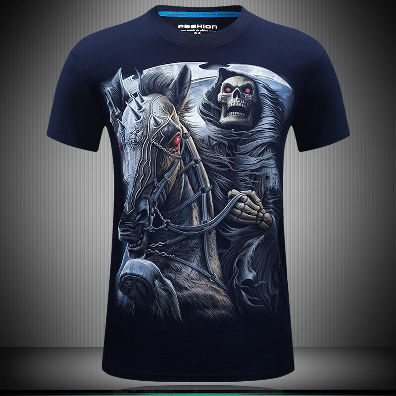 Men's 3D T-shirt round neck loose short sleeve