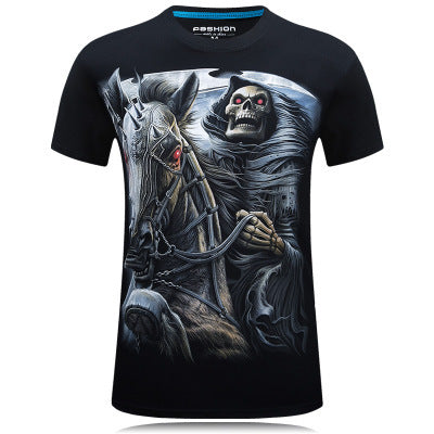 Men's 3D T-shirt round neck loose short sleeve