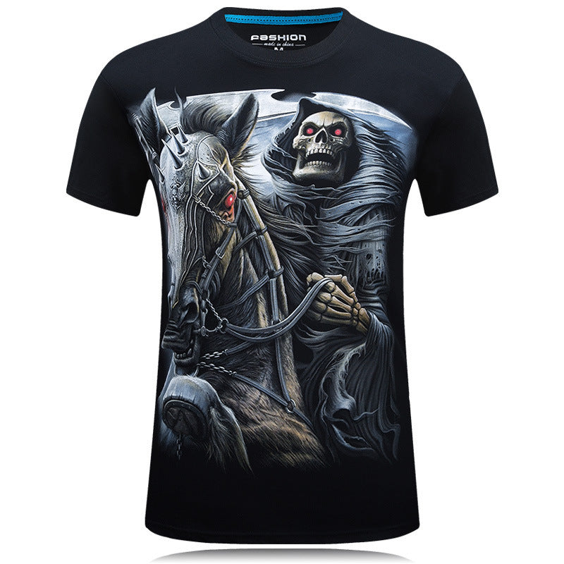 Men's 3D T-shirt round neck loose short sleeve