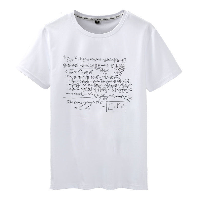 Geometric formula Printed casual T-shirt