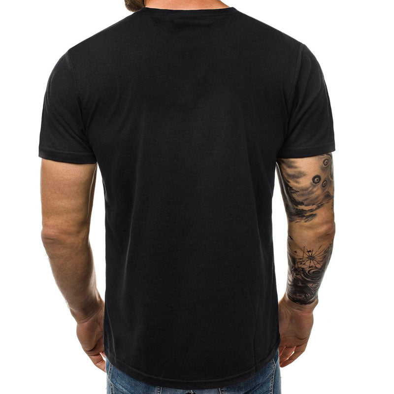 Men's casual printed short-sleeved T-shirt