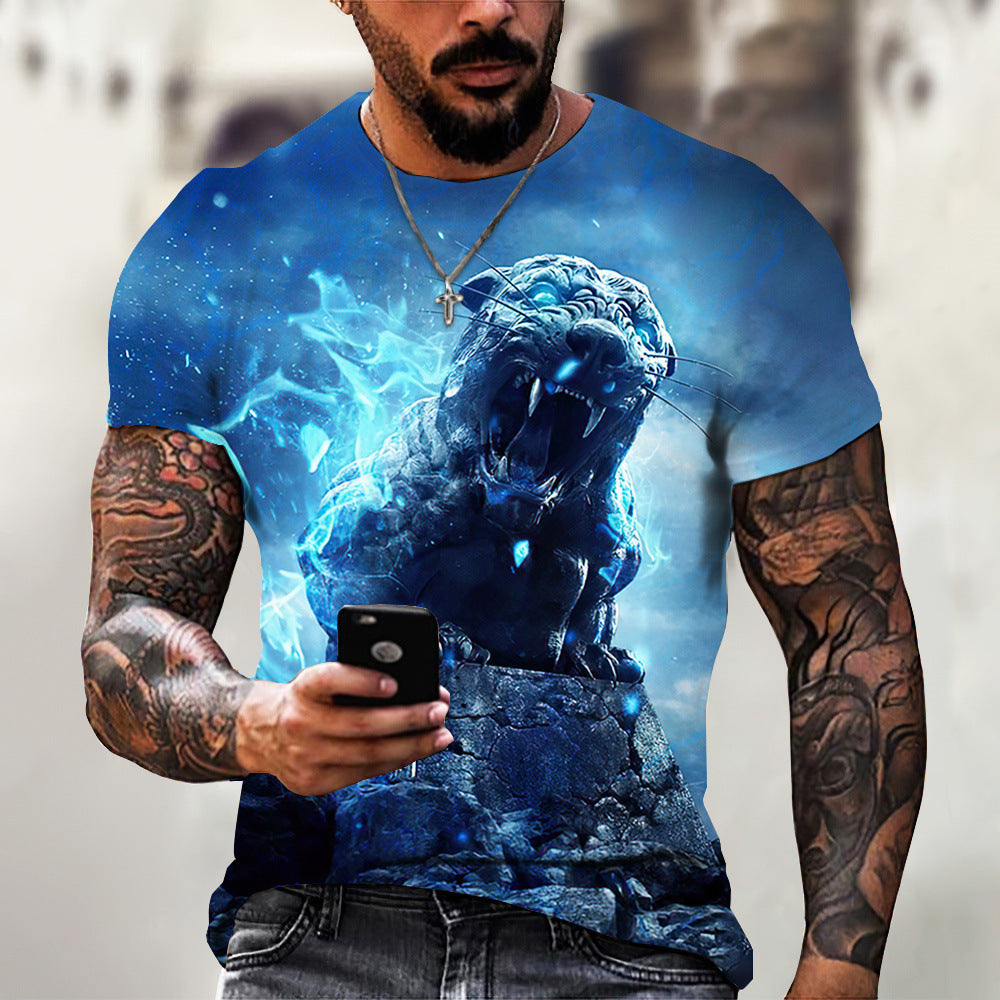 Animal Beast Lion 3D Printed Summer Men's T-shirt