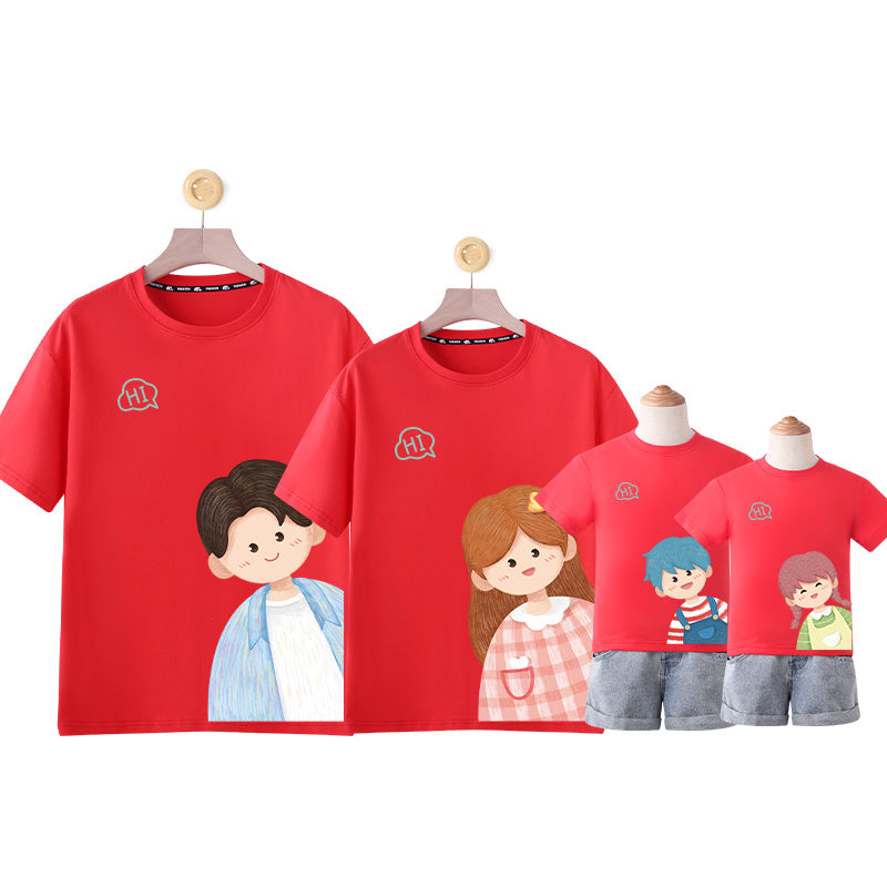 A Three Or Four Cotton Short Sleeve T-shirt Cartoon