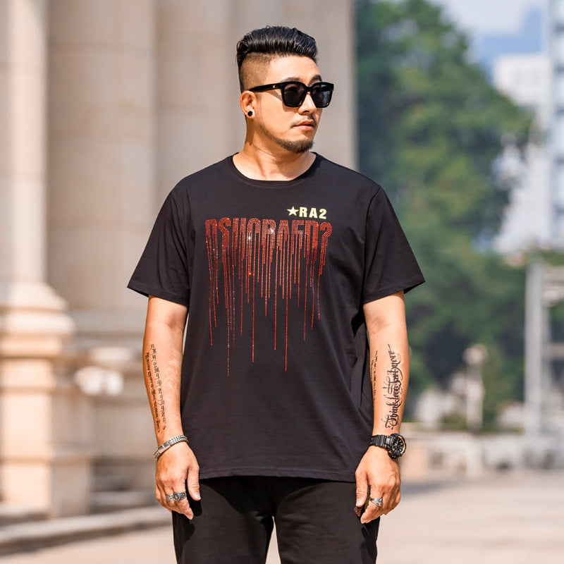 Loose European And American Hot Drill Half Sleeve T-shirt