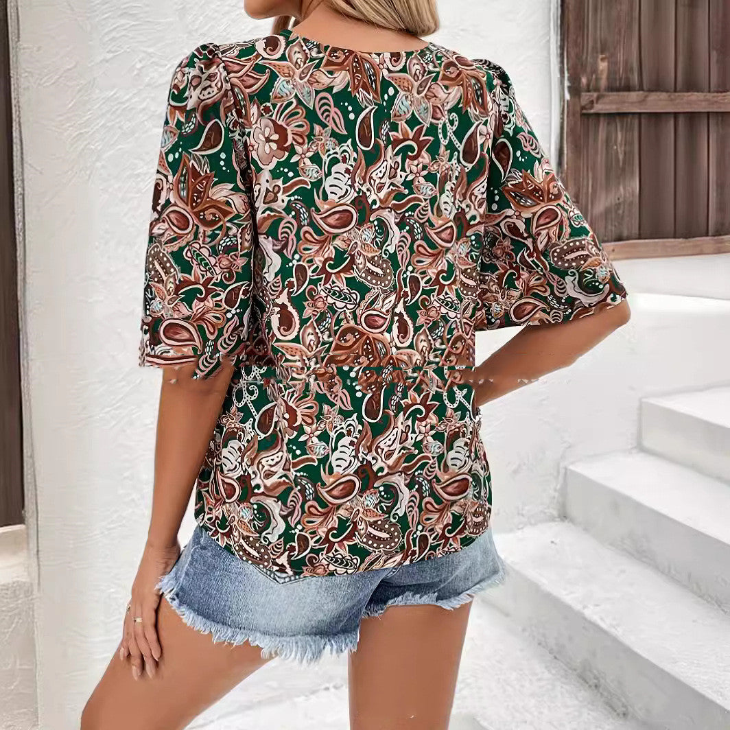 Women's Fashion Printed Loose Top Shirt