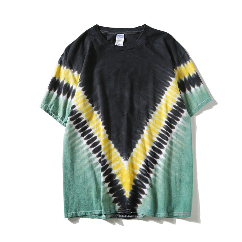 Hippie tie-dyed casual loose short sleeves