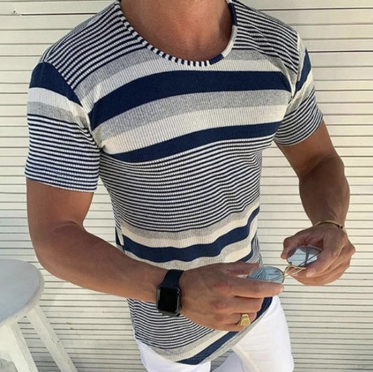 Men's short-sleeved round neck sweater