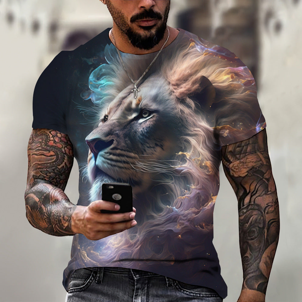 Animal Beast Lion 3D Printed Summer Men's T-shirt