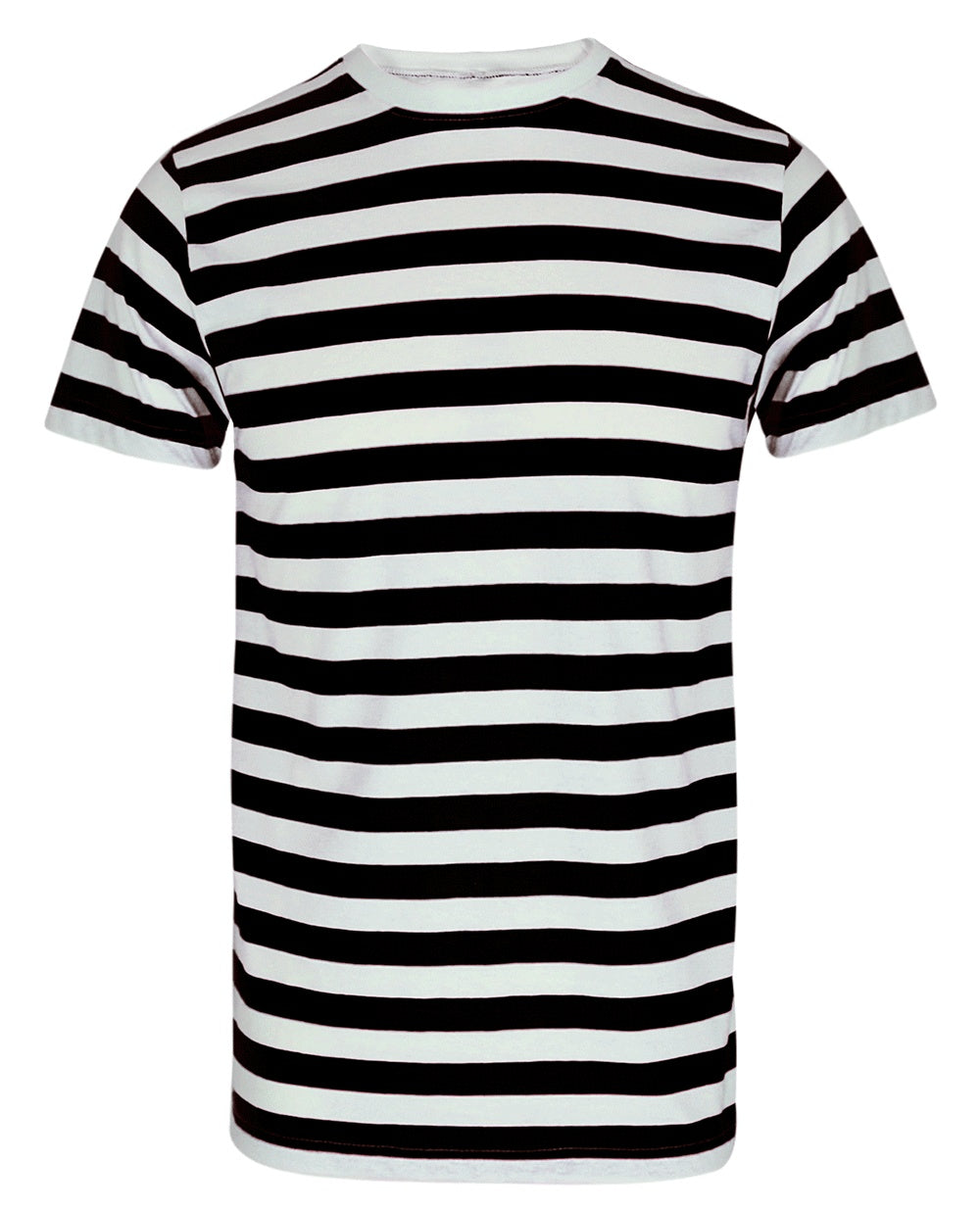 Round Neck Slim Striped Men's Short Sleeve T-shirt