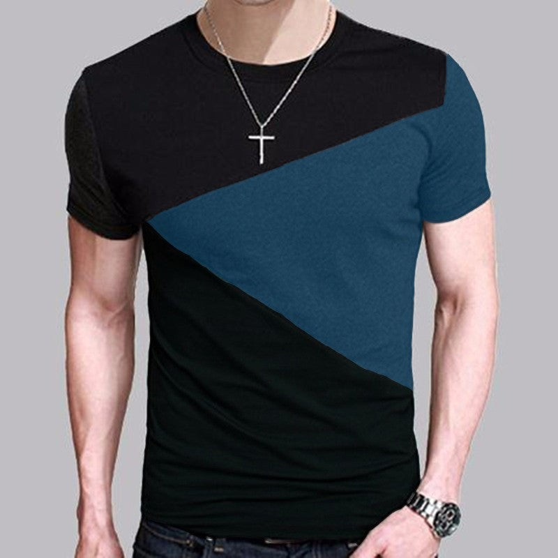 Round neck short sleeve t-shirt color matching