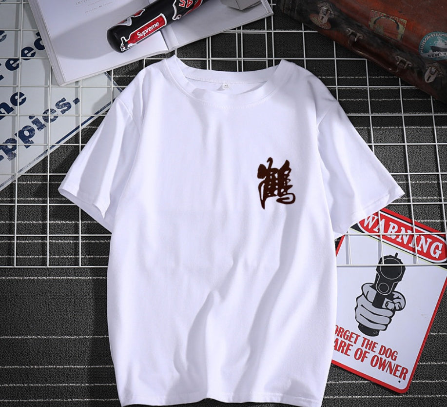 Hip hop street chinese style crane short sleeve