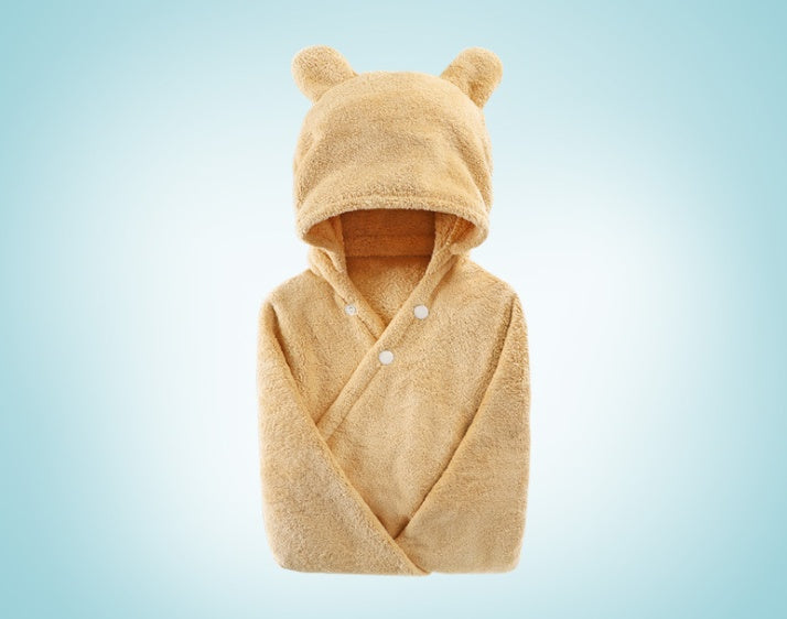 Cotton baby care hooded bath towel