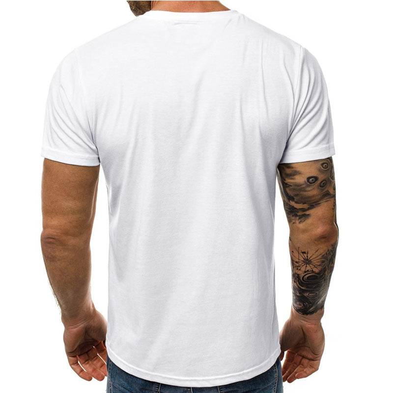 Men's casual printed short-sleeved T-shirt