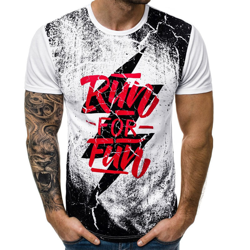 Men's casual printed short-sleeved T-shirt