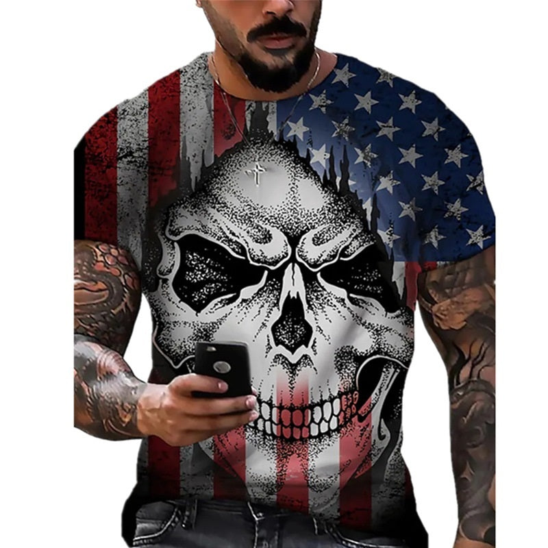 3D Printing Men's Breathable Crew Neck Short Sleeves