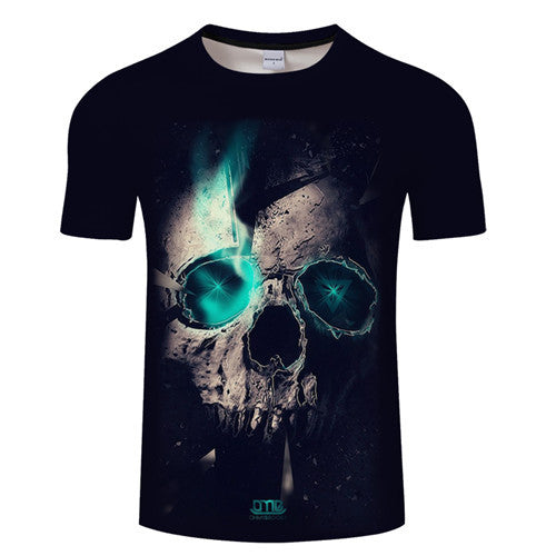 3D digital printed round neck short sleeve