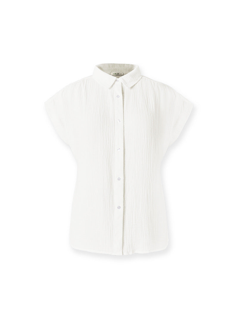 Women's Cotton Short-sleeved Shirt With Raglan Sleeves