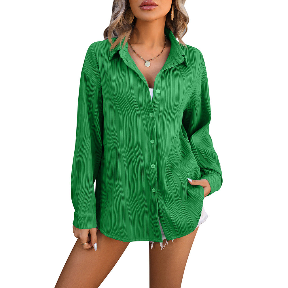 European And American Wave Texture Loose Fashion Shirt