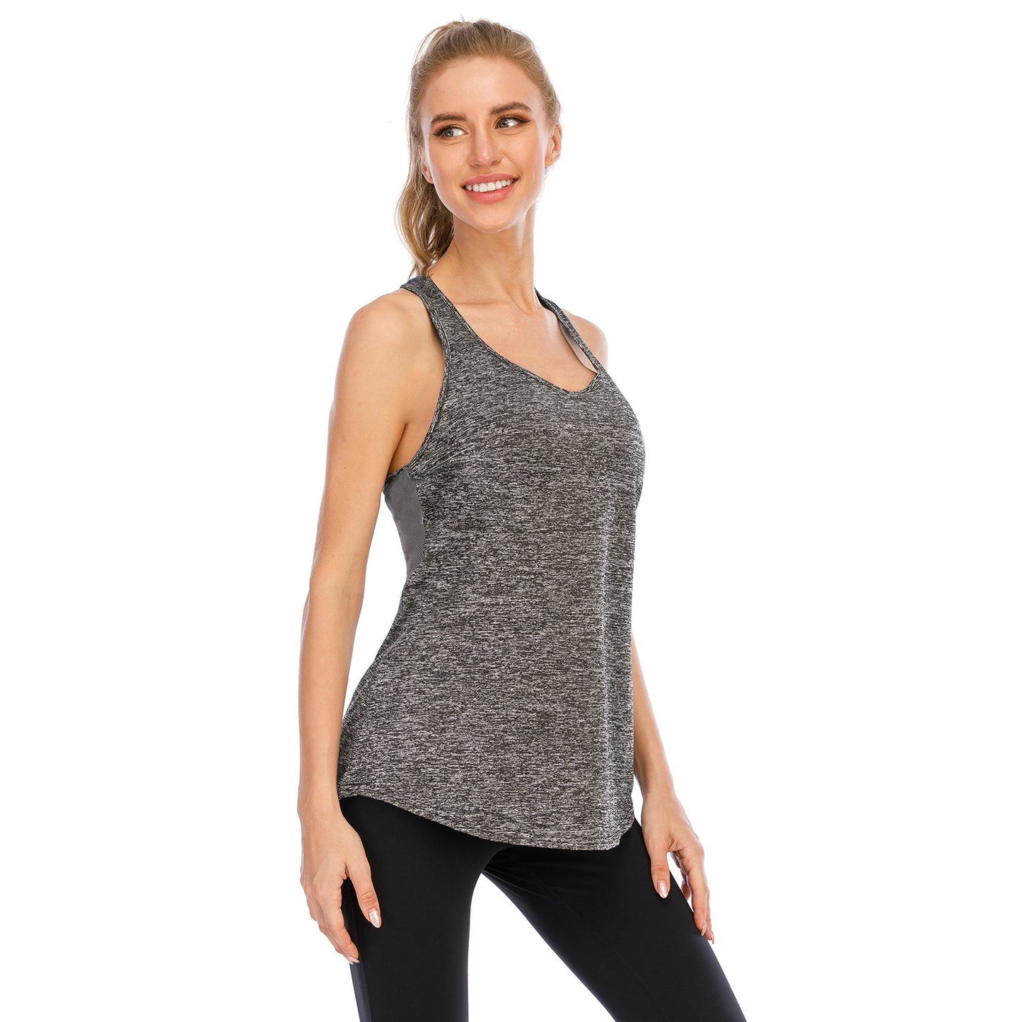 Sports Yoga Mesh Stitched Backless Training Vest