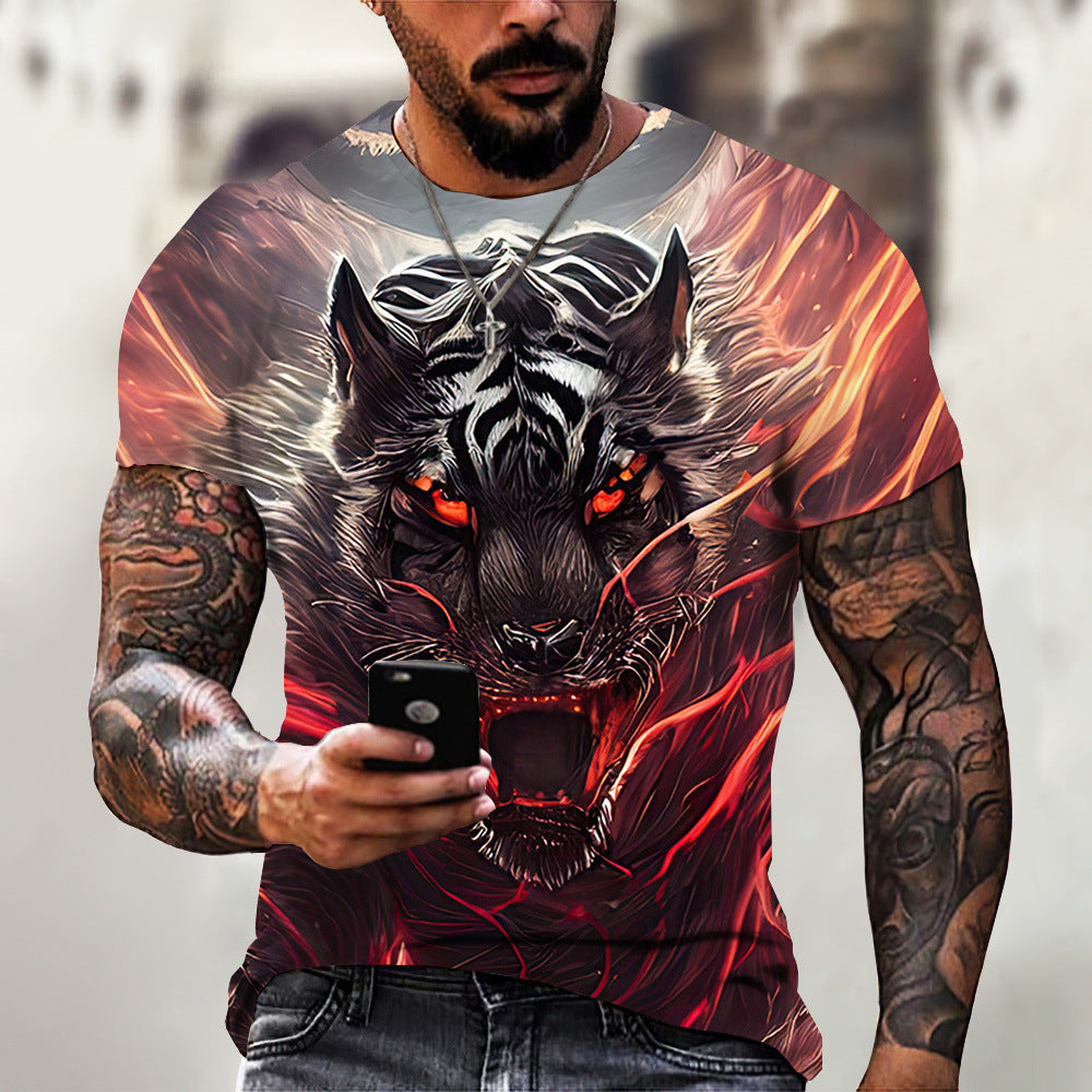 Animal Beast Lion 3D Printed Summer Men's T-shirt