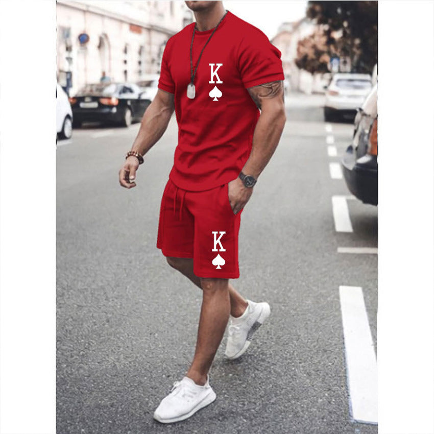 European And American Spring And Summer Men's Clothing Slim Fashion Casual Printing Suit