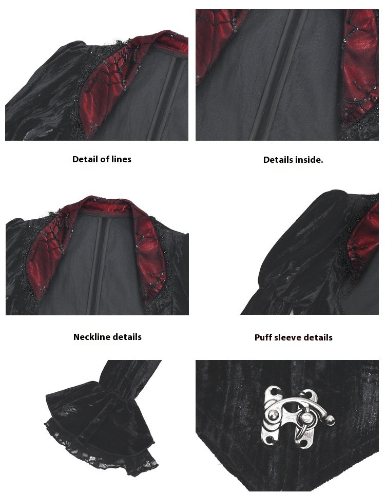 Gothic Velvet Cobweb Court Rococo Coat Cardigan Top