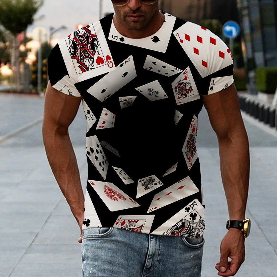 New Men's Printed 3D T-shirt Short Sleeve