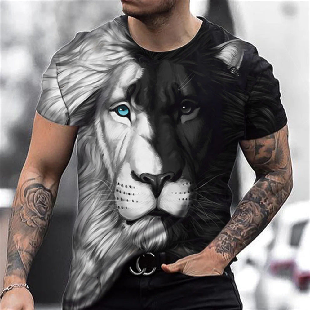 Animal Beast Lion 3D Printed Summer Men's T-shirt