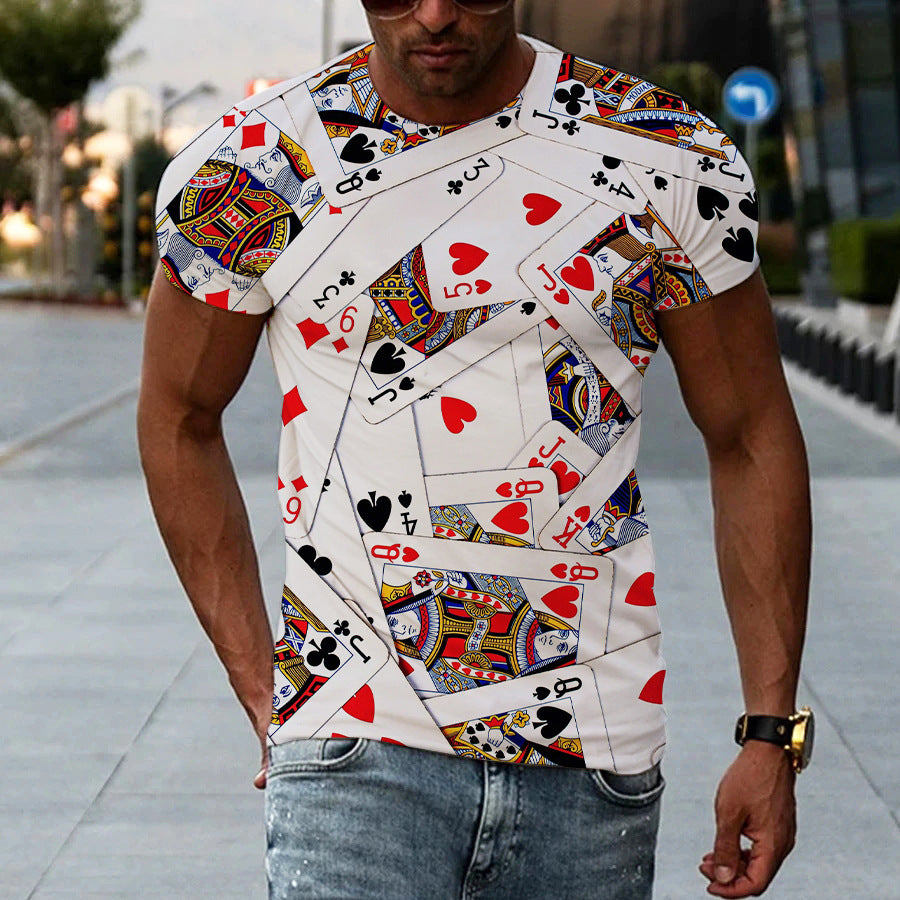 New Men's Printed 3D T-shirt Short Sleeve