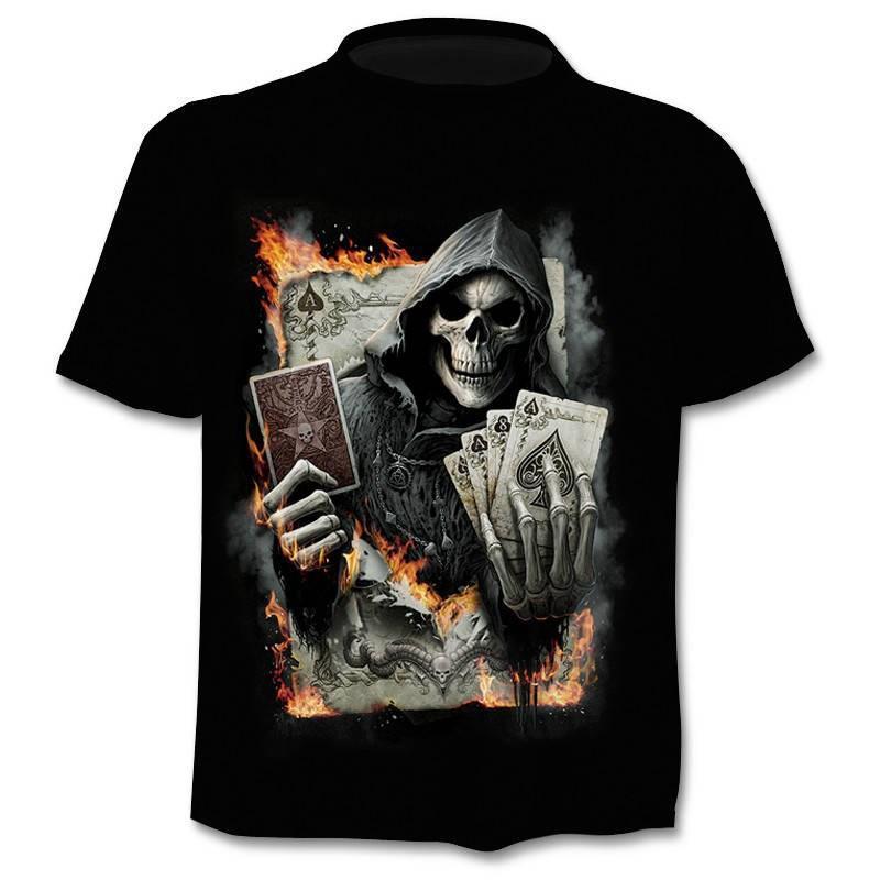 3D Digital Printing Trendy T-shirt Skull Short Sleeve