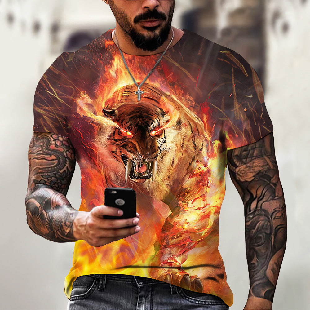 Animal Beast Lion 3D Printed Summer Men's T-shirt